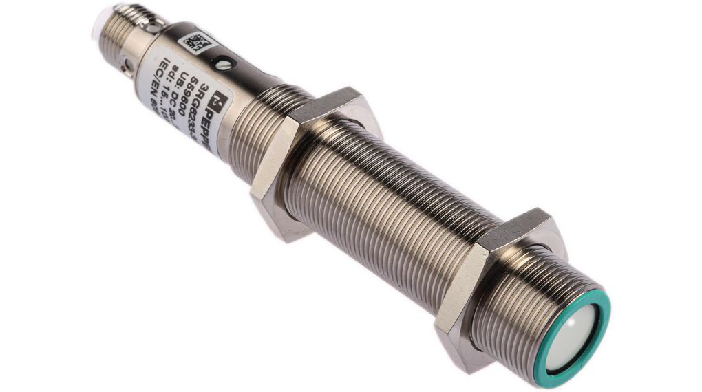 Pepperl + Fuchs Ultrasonic Threaded Barrel Proximity Sensor, M18, 1 m Detection, PNP NO, 12 → 30 V dc