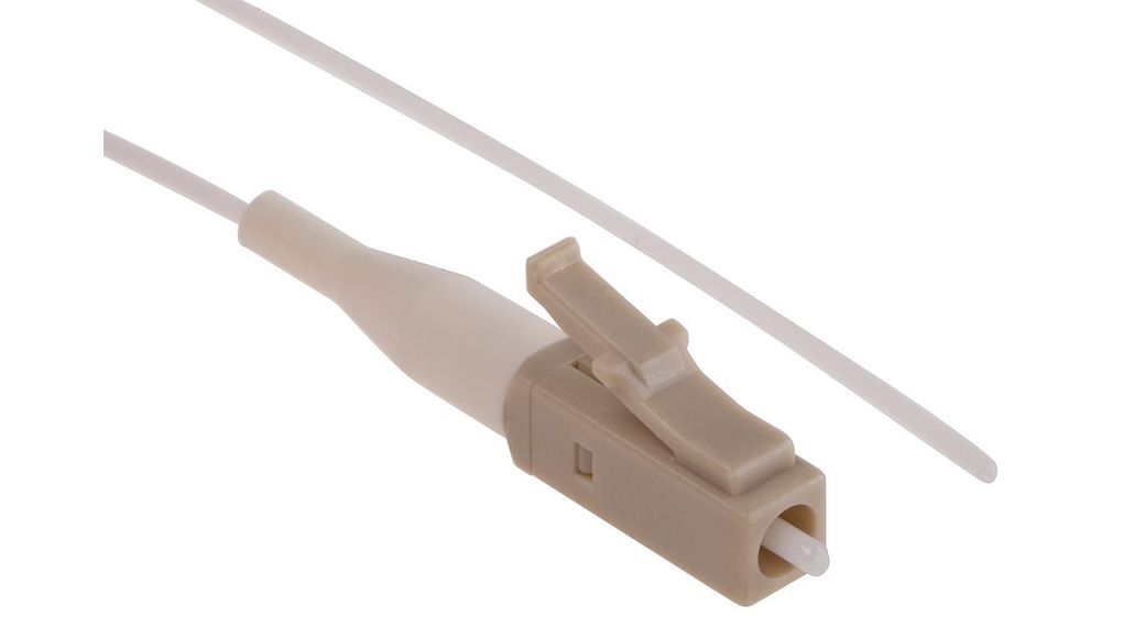 LC to Unterminated Simplex Multi Mode OM1 Fibre Optic Cable, 62.5/125um, White, 1m
