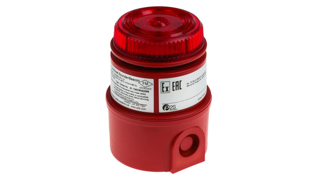 IS-MC1 Series Red Sounder Beacon, 16 → 28 V dc, IP65, Wall Mount, 100dB at 1 Metre Red 28VDC IP65