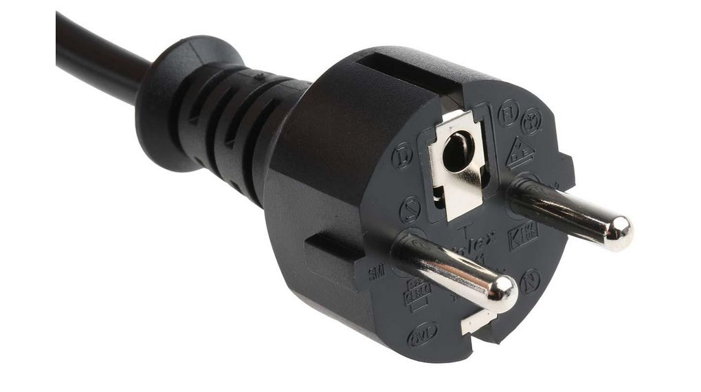 Unterminated CEE 7/7 Plug Power Cord, 2.5m, 250V, Cable Length 2.5m