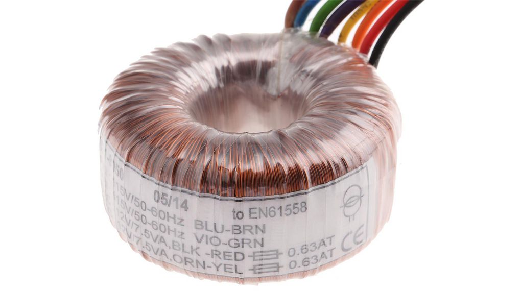6719050 | RS PRO 115 V ac, 230 V ac, 2 x 12V ac Toroidal Transformer ...