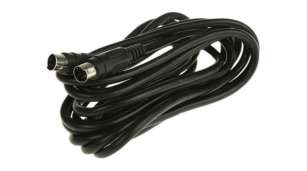 Male 4 Pin mini-DIN to Male 4 Pin mini-DIN Black DIN Cable 3m