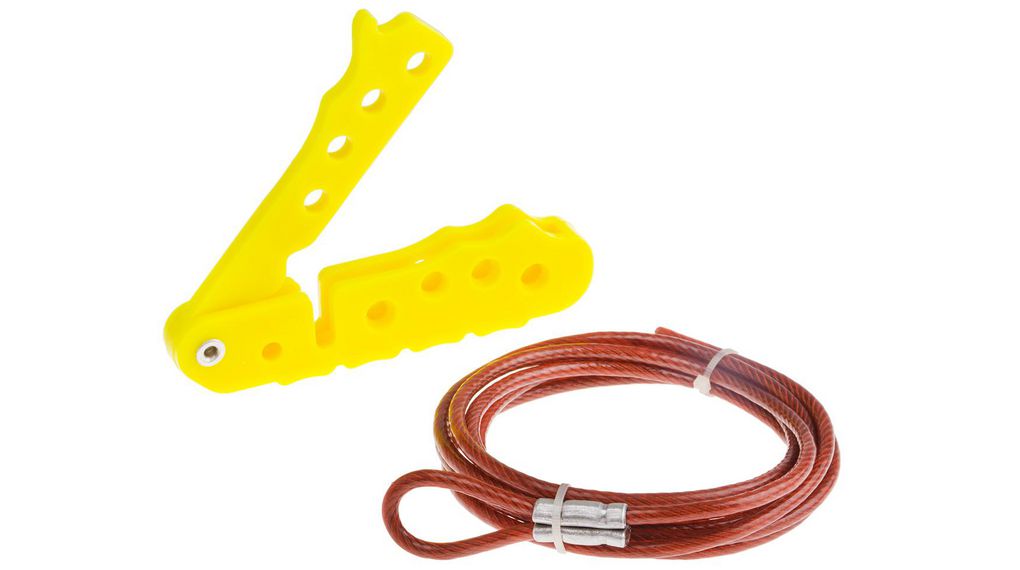 Red 4-Lock Nylon, PVC, Steel Cable Lock, 7.25mm Shackle