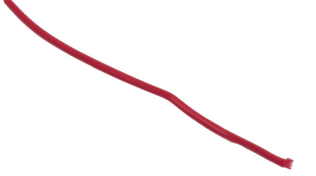 Red 0.33mm² Hook Up Wire, 22 AWG, 7/0.25 mm, 100m, PVC Insulation