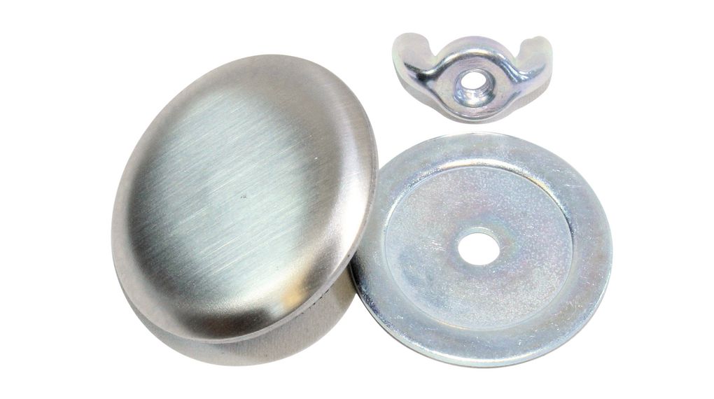 Bouchon pour trou, 40mm, Acier inoxydable, Gris