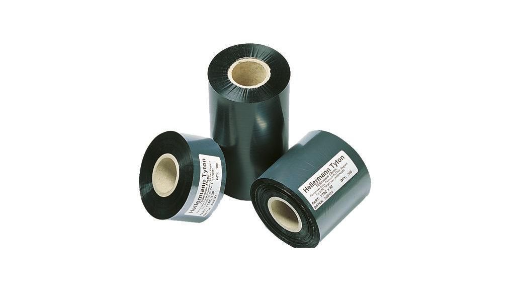Thermal Transfer Printer Ribbon, Polyethylene Terephthalate (PET), 300m x 60mm, Black