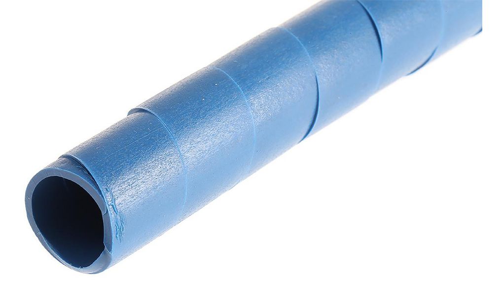 Cable Spiral Wrap Tubing, 20 ... 150mm, Polyethylene, Stainless Steel, 30m, Blue