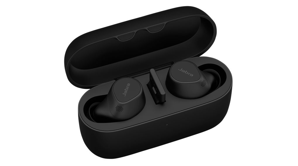 Earbuds with Wireless Charging Pad, MS, Evolve 2-7, In-Ear, 20kHz, Bluetooth / USB, Black