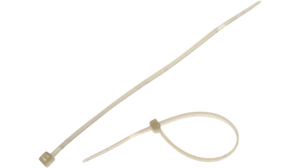 Cable Tie 100 x 2.5mm, Polyamide, 78N, Natural, Pack of 100 pieces