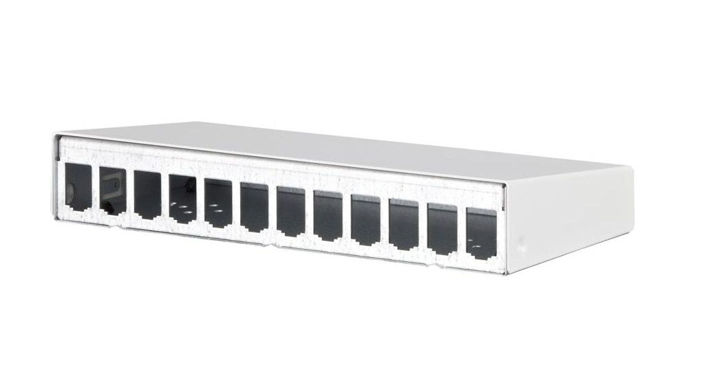 Empty Patch Panel Enclosure, Modul 12 Ports Surface Mounted White