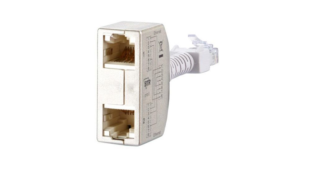 Adattatore modulare, Ethernet / Ethernet, Spina RJ45 - Zoccolo a innesto RJ45, Tipo a T