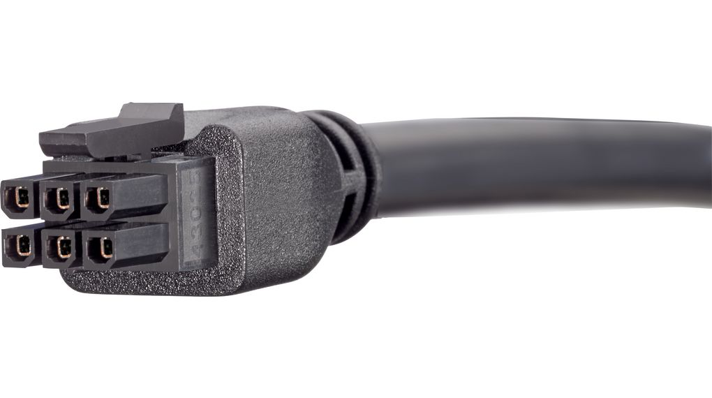 Overmolded Cable Assembly, Micro-Fit 3.0 Receptacle - Micro-Fit 3.0 Receptacle, 6 Circuits, 2m, Black