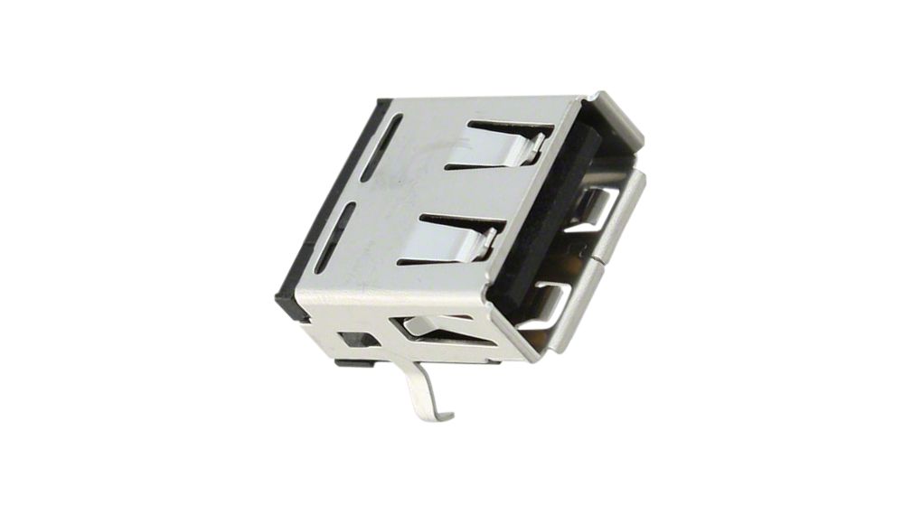 Gniazdo USB 2.0 Typu A, Gniazdo, USB-A 2.0, Kąt prosty, Pozycje - 4, Opakowanie 5 sztuk