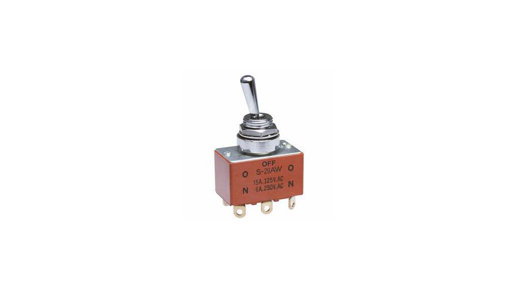 Toggle Switch ON-OFF-(ON) 15 A @ 125 VAC / 6 A @ 250 VAC / 20 A @ 30 VDC 2CO IP65