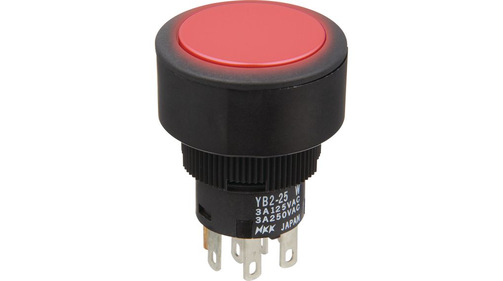 Illuminated Pushbutton Switch ON-(ON) 2CO 125 VAC LED None