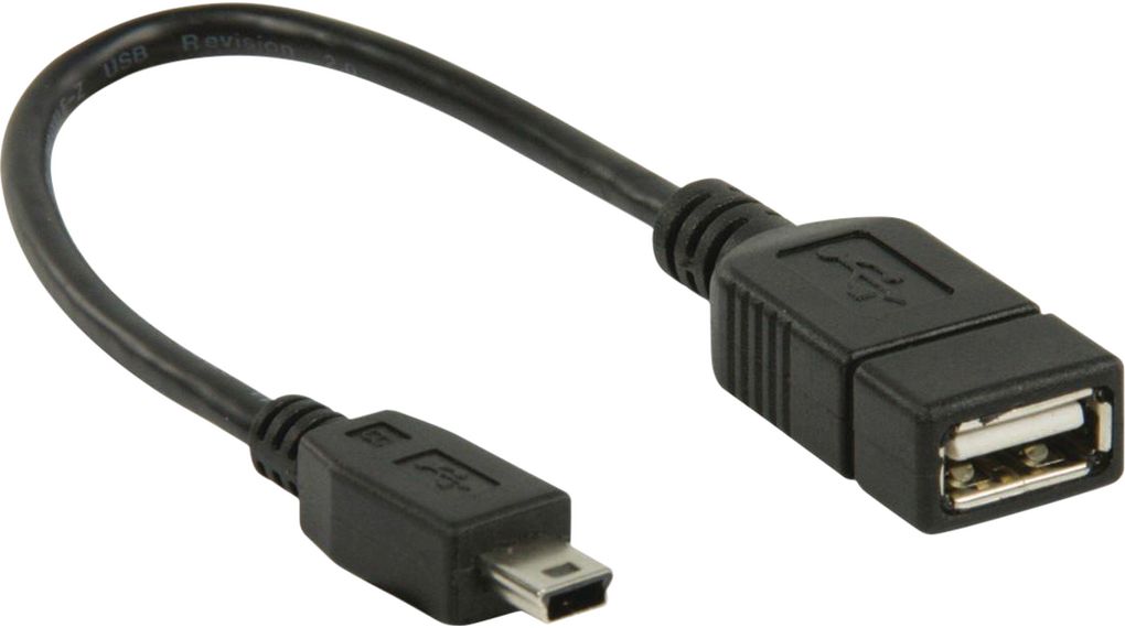 kristen George Stevenson Efterligning CCGP60315BK02 | Nedis OTG Cable USB Mini-B 5-Pin Plug - USB-A Socket 200mm  USB 2.0 Black | Distrelec Switzerland