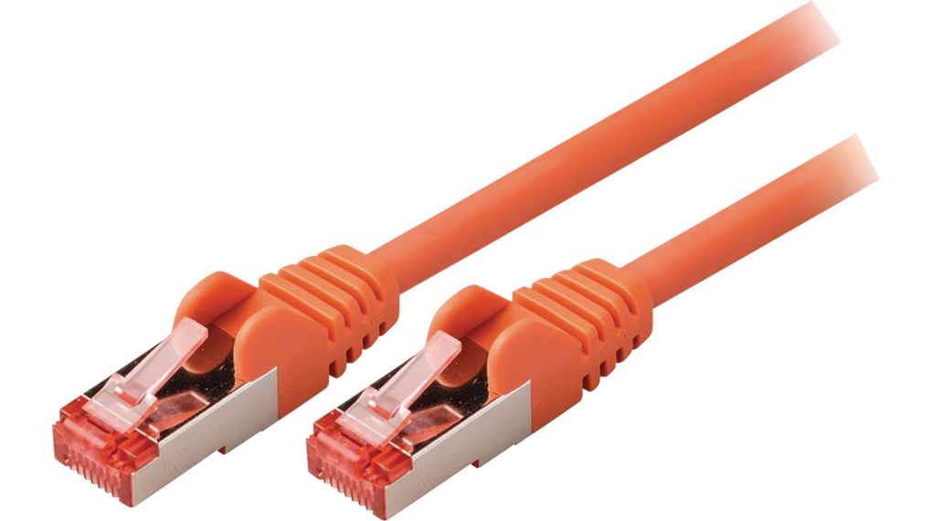 Patch-kabel, RJ45-plugg - RJ45-plugg, Cat 6, S/FTP, 5m, Oransje
