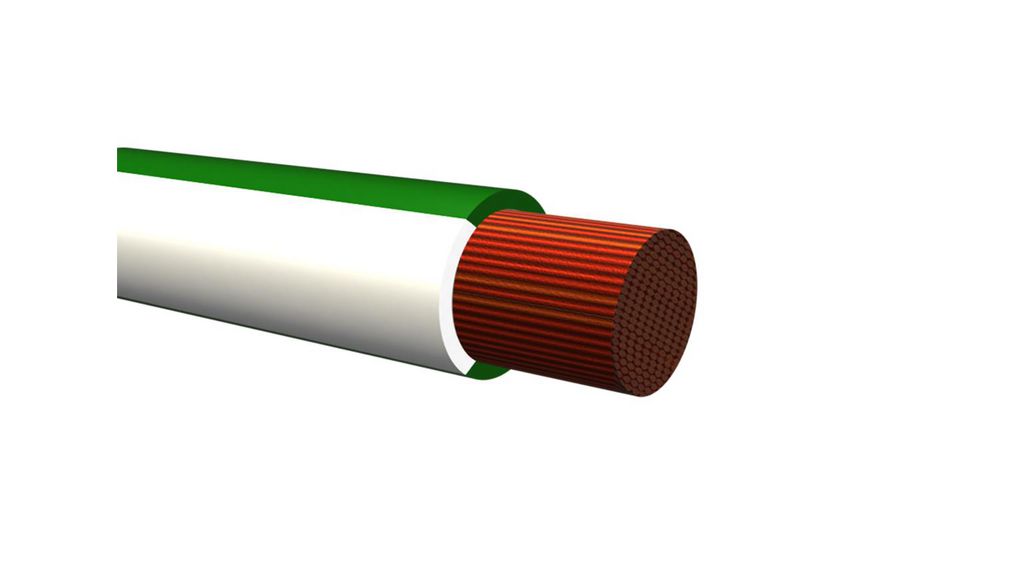 Stranded Wire PVC 2.5mm² Bare Copper Green / White R2G4 100m