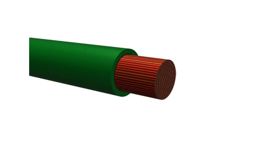 Gevlochten draden PVC 2.5mm² Blank koper Groen R2G4 100m