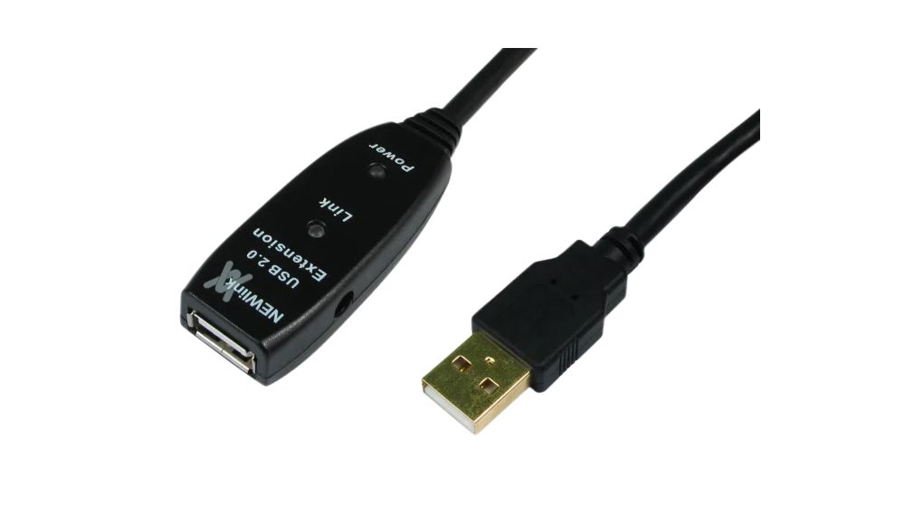 Kabel, USB A-Stecker - USB A-Buchse, 15m, USB 2.0, Schwarz