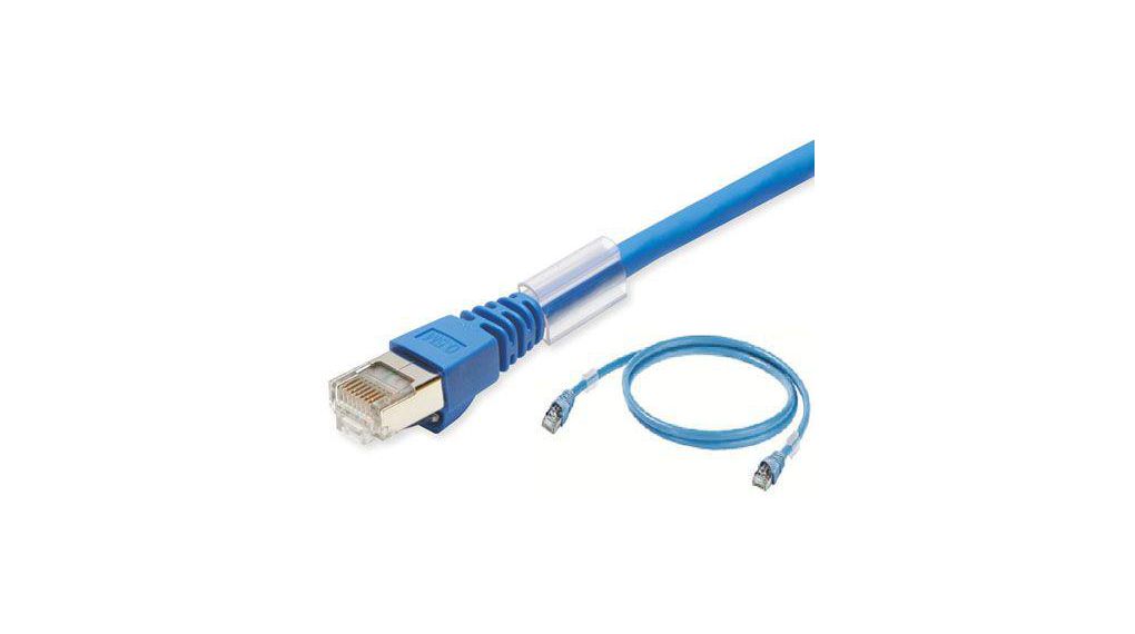 Cat6a Male RJ45 to Male RJ45 Ethernet Cable, S/FTP, Blue LSZH Sheath, 300mm, Low Smoke Zero Halogen (LSZH)