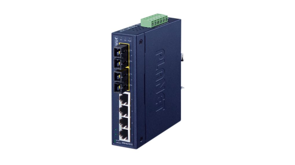 Ethernet Switch, RJ45 Ports 4, Fibre Ports 2SC, 100Mbps, Unmanaged