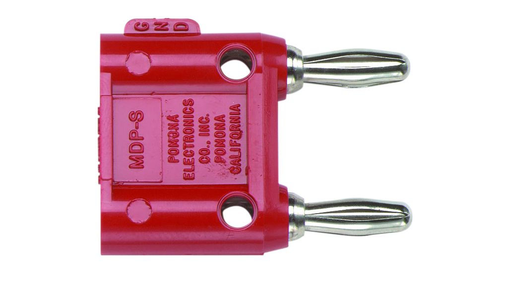 Prüfadapter 2x Bananenstecker 5 mm - 2x Bananenbuchse 4 mm 15A 5kVAC 40mm Rot