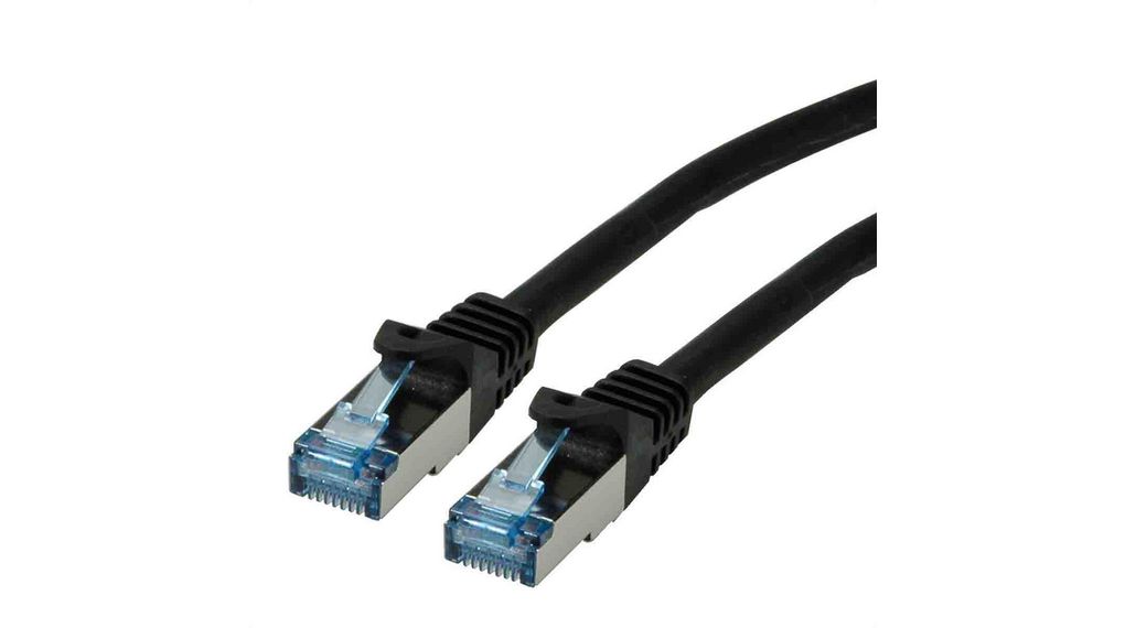 Patch Cable, RJ45 Plug - RJ45 Plug, CAT6a, S/FTP, 15m, Black