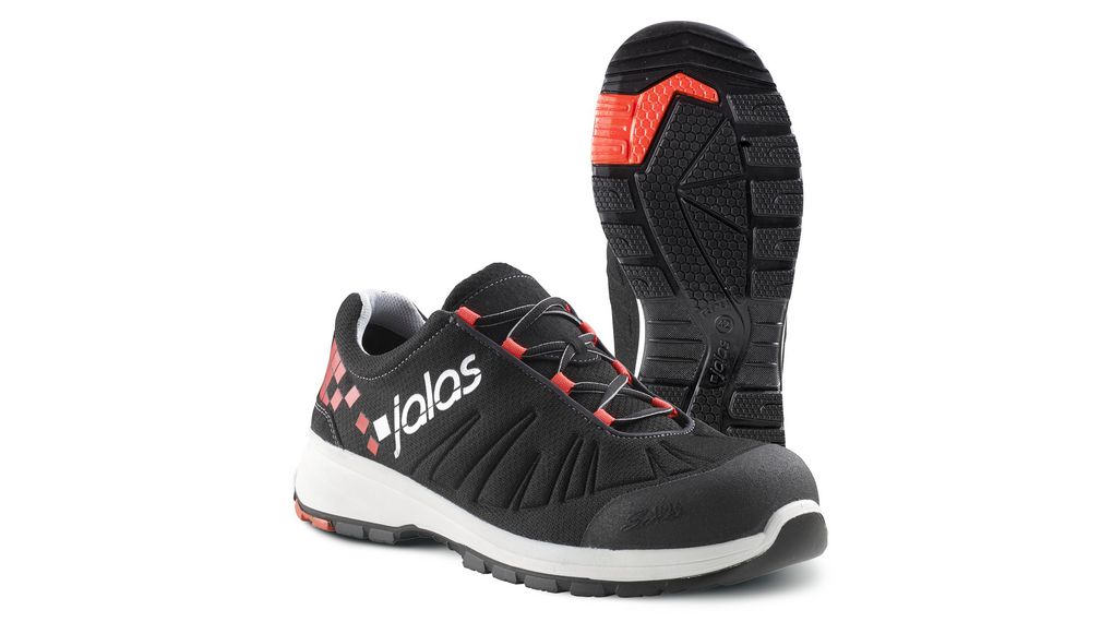 Jalas 7148 Unisex Black, Red, White Aluminium Toe Capped Safety Trainers, UK 11, EU 46