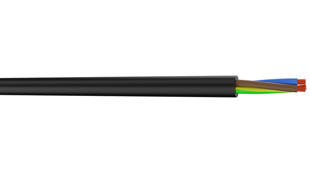 AXINDUS H07RNF 1 mm² 3 Core Flexible Cable, Black Elastomer, 100m
