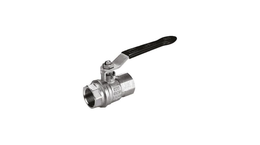Brass Full Bore, 2 Way, Ball Valve, Threaded, BSPP 1/2in, 40 → 30bar Operating Pressure