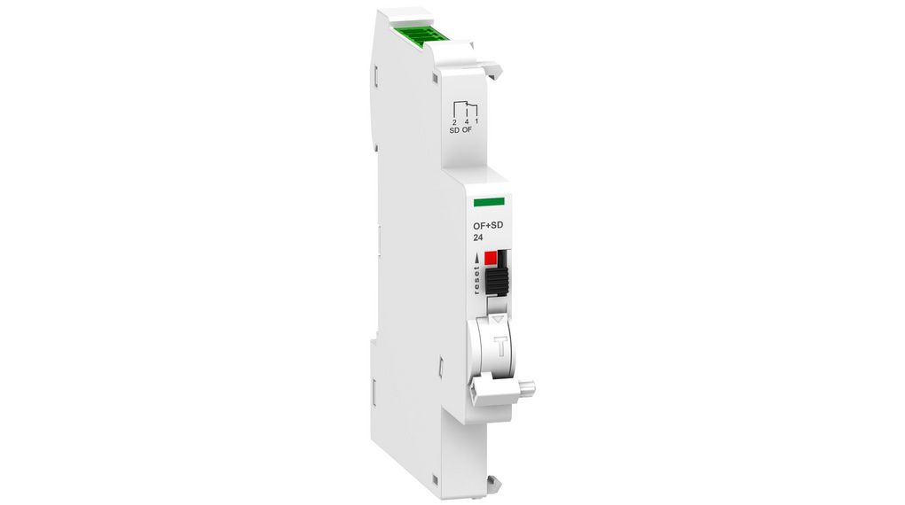 Schneider Electric Auxiliary Contact, 2 Contact, 1NC + 1NO, DIN Rail Mount, Acti 9 Ti24