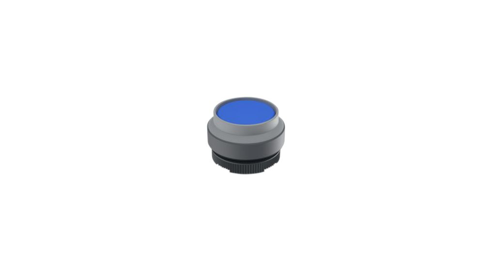 Drucktaster-Vorsatz mit hellgrauem, vorstehendem Frontring Tastend Runde Taste Blau IP65 RAFIX 22 FS+