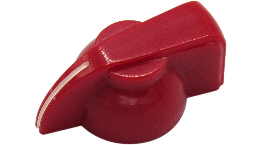 Knoflík s ukazatelem 19mm Červená Plast Bílá indikační čára