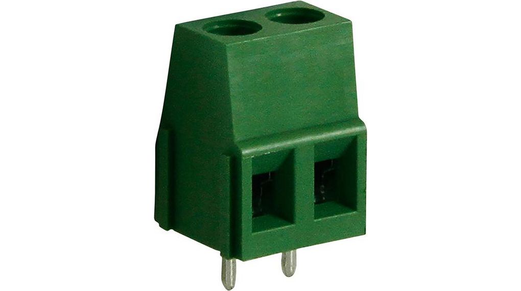 Wire-To-Board Terminal Block, THT, 5mm Pitch, Right Angle, Screw, Clamp, 2 Poles