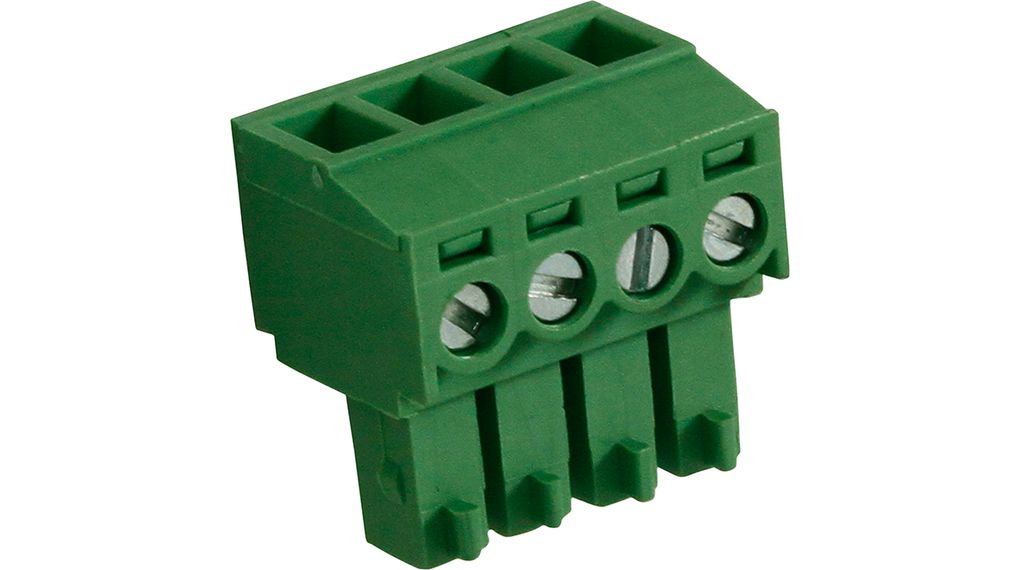 Female Connector, Straight, 3.81mm Pitch, 4 Poles