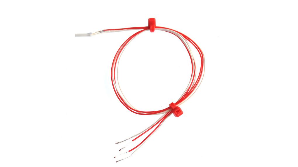 Resistance Thermometer with Extension Leads 300mm Class A 100Ohm 250°C 1x Pt100, 4-Wire Circuit PTFE