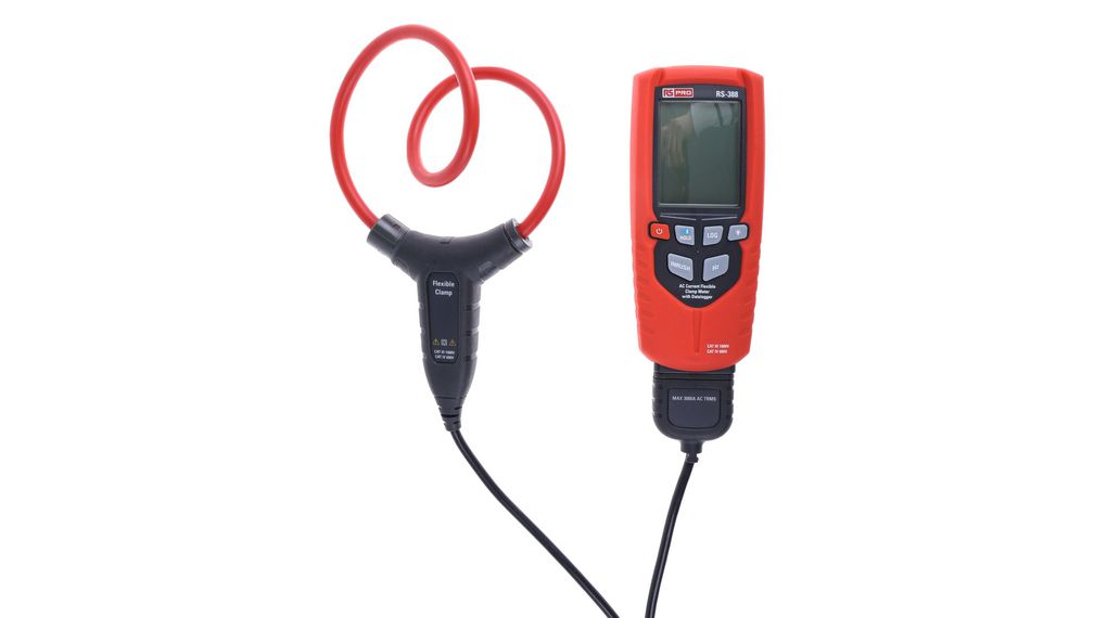 Current Clamp Meter and Datalogger with Bluetooth, Backlit LCD, TRMS AC, CAT III 1 kV / CAT IV 600 V, 3kA