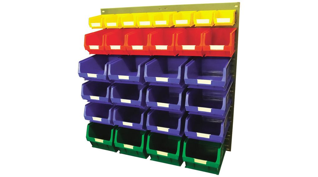 Unité de stockage de panneaux porte-outils, 914 x 914mm, Rouge / Bleu / Vert / Jaune