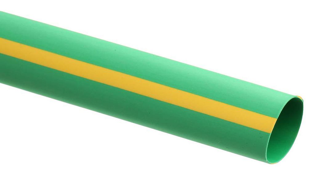 Heat-Shrink Tubing Polyolefin, 6.4 ... 12.7mm, Green / Yellow, 1.2m