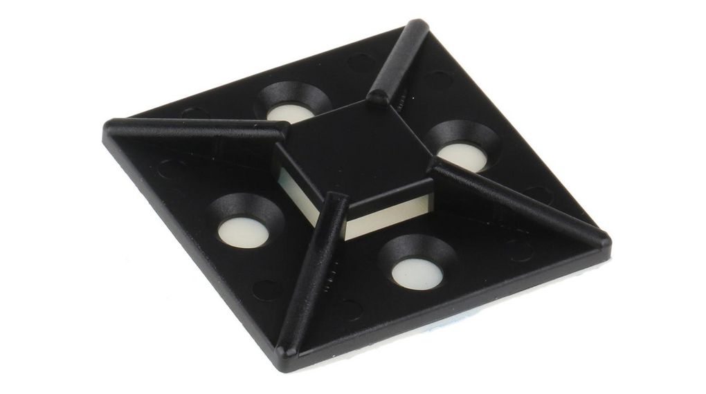 Cable Tie Mount 10.2mm Black Polyamide 6.6 Pack of 100 pieces