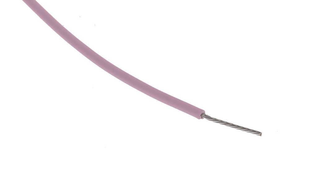 Stranded Wire PTFE 0.34mm² Silver-Plated Copper Pink 25m
