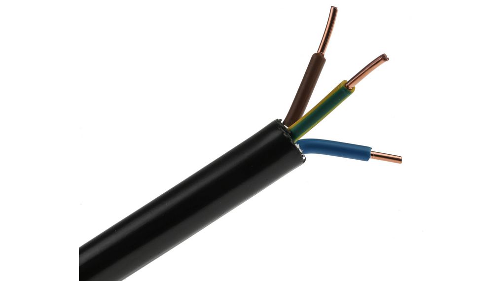 Napájecí kabel 3x 2.5mm² Měď Nestíněné 1kV 50m Černá