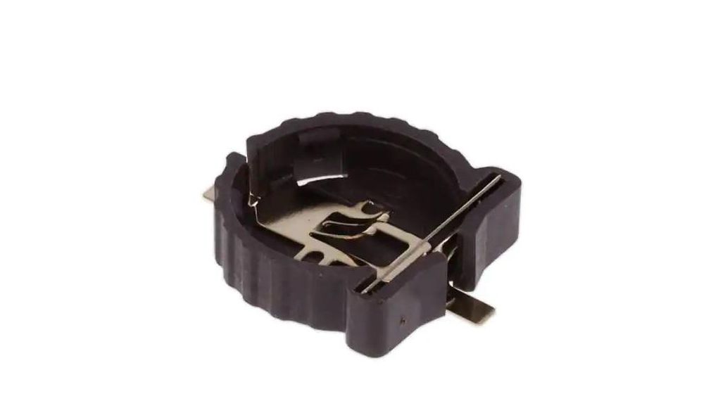 Battery Holder, Thermoplastic, 1x CR1220, Leaf Spring Contact