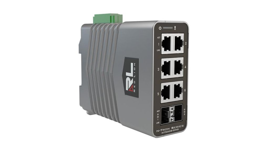 Ipari Ethernet-kapcsoló, RJ45 portok 6, Száloptikás portok 2SFP, 1Gbps, 2. réteg kezelve
