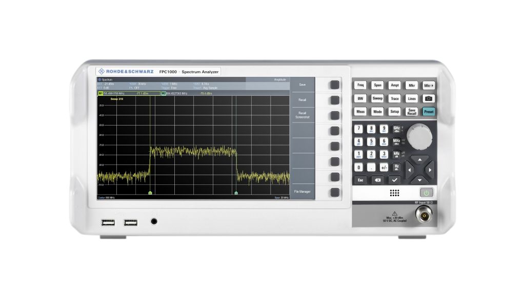 PLNĚ VYBAVENÁ sada spektrálního analyzátoru FPC Series WXGA-LCD LAN / USB 50Ohm 1GHz