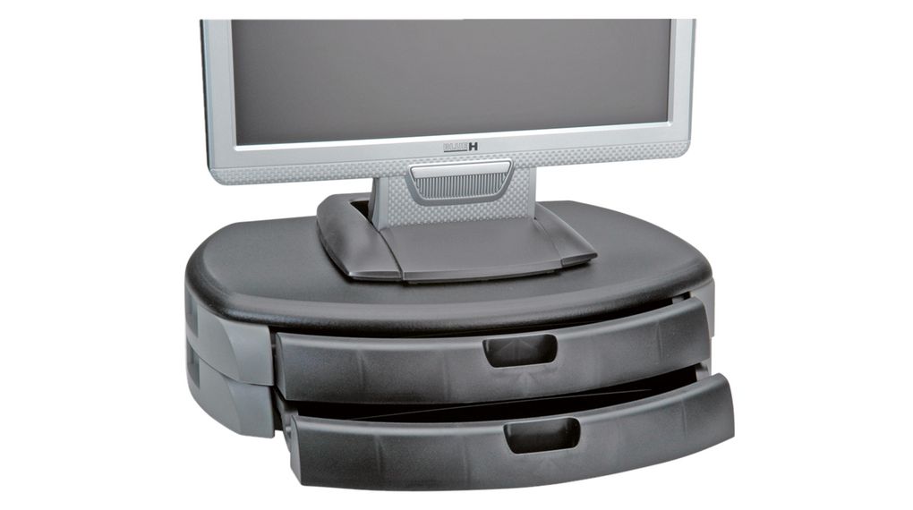Monitorständer mit Schubladen, Grau