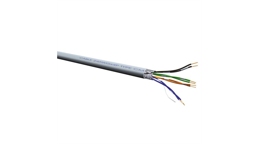 Kabel LAN PCW CAT5e 4x2x0.12mm² F/UTP Szary 300m