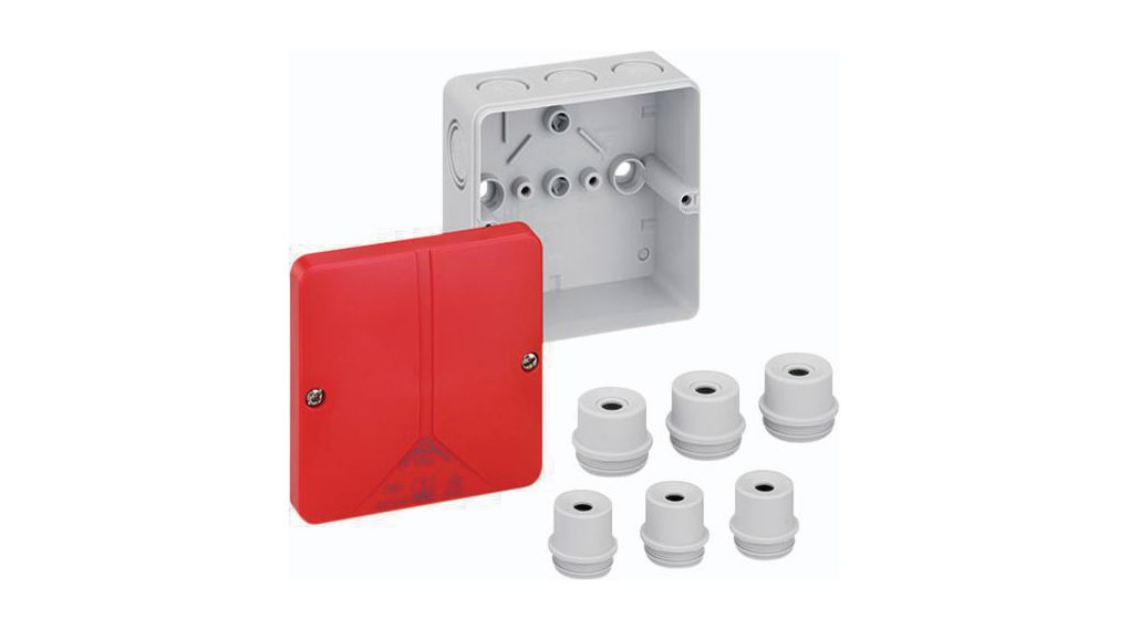 Junction Box, 2.5mm², 94x94x56mm, Cable Entries 8, Polystyrene