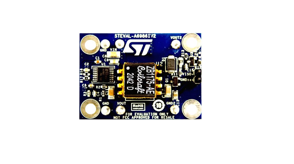A6986I Isolating Buck Voltage Converter Evaluation Board, Single Output, 38V, 5W